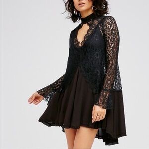 Free People Black Lace Mini Dress